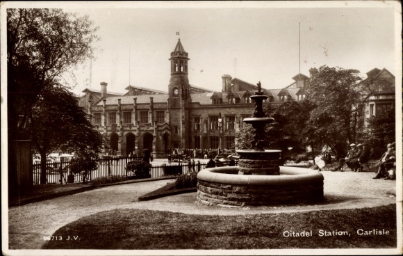 Postcard Carlisle Cumbria England, Citadel Station