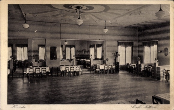 Ak Hörnitz Oberlausitz, stad Zittau, concert-, bal- en familiebedrijf, zaal