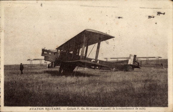 French military aircraft, Goliath F 60 biplane, twin-engine (night bomber)