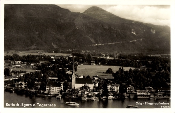 Ak Rottach Egern am Tegernsee Oberbayern, Fliegeraufnahme