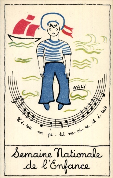 Song Artist Postcard Naly, National Children&#39;s Week, Seemann, Once upon a small ship