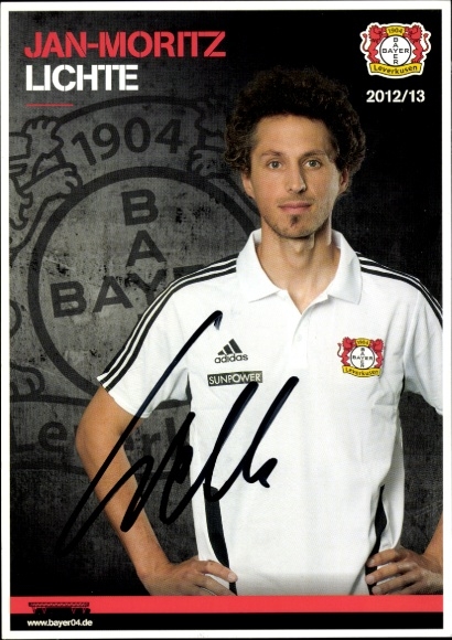 Autogrammkarte Assistenztrainer Jan-Moritz Lichte, Bayer Leverkusen, Autogramm