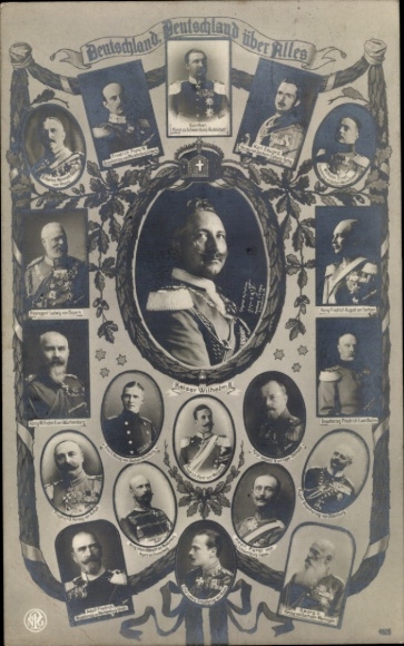 Ak Kaiser Wilhelm II., Günther von Schwarzburg Rudolstadt, König von Württemberg