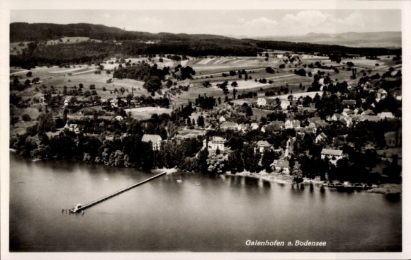 Postcard Gaienhofen on Lake Constance, aerial photograph