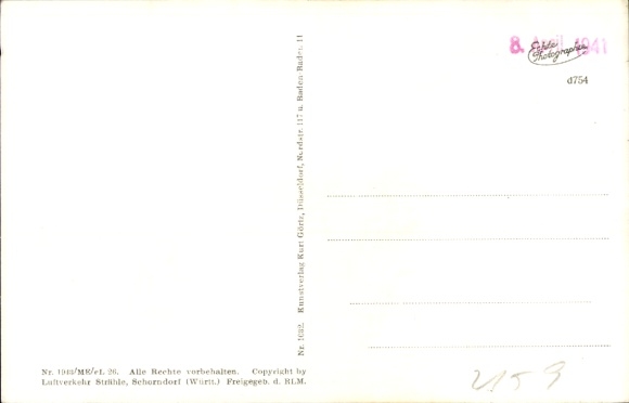 Postcard Ettenheim in Baden, aerial photograph