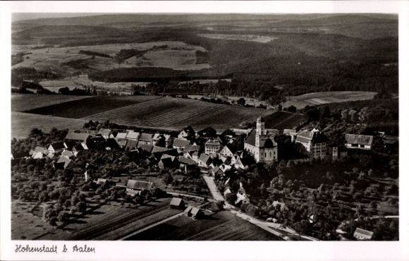 Postcard Hohenstadt in Württemberg, aerial photograph