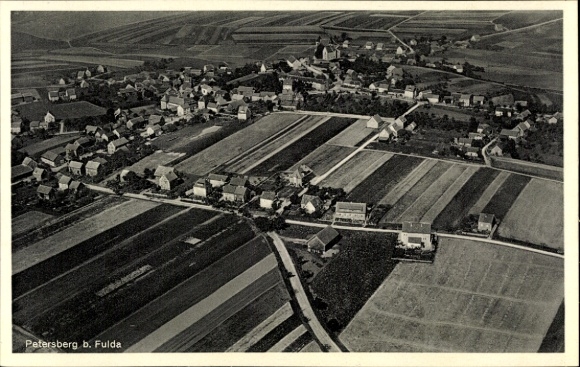 Postcard Petersberg in Hesse, aerial photograph
