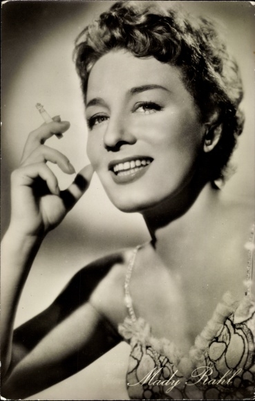Postcard Actor Mady Rahl, Cigarette