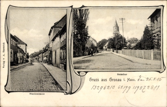 Art Nouveau Postcard Gronau an der Leine Lower Saxony, Blankestraße, Steintor