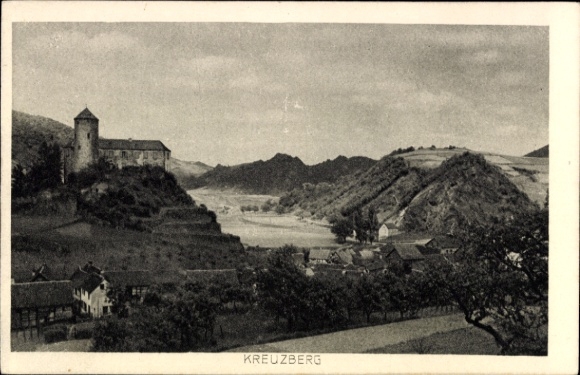 Postcard Kreuzberg Altenahr in the district of Ahrweiler Rhineland Palatinate, castle, panorama