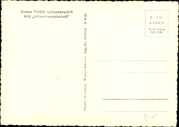 Ak FDGB vakantieschip MS Friendship of Nations