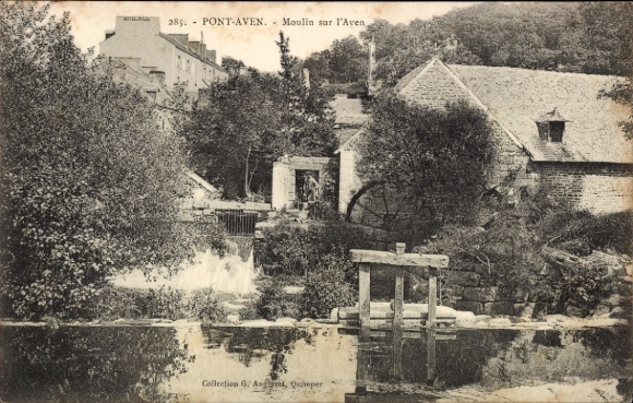CPA Pont Aven Finistère, Moulin sur l'Aven