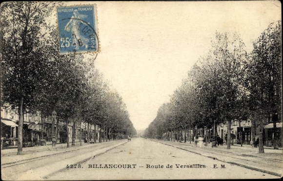 Postcard Billancourt Hauts de Seine, Route de Versailles