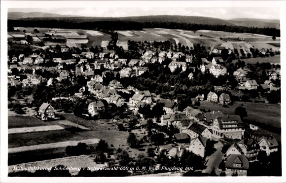 Postcard Schömberg in the Black Forest Württemberg, aerial photograph