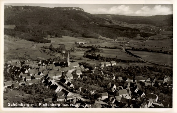 Postcard Schömberg, village with Plettenberg