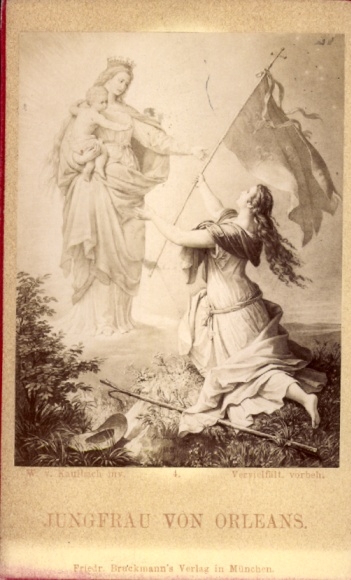 CdV painting by W. v. Kaulbach, Maid of Orleans