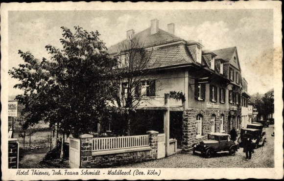 Postcard Waldbröl in Oberbergisches Land, Hotel Restaurant Thienes, cars