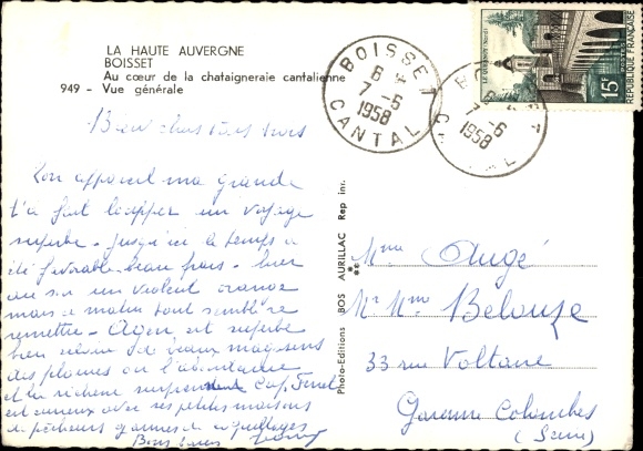 Postcard Boisset Cantal, General view