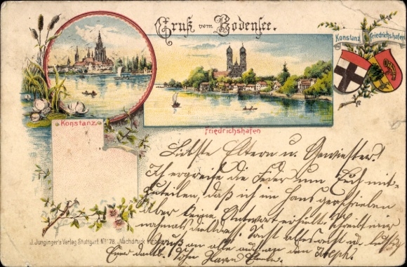 Wappen Litho Friedrichshafen am Bodensee, Konstanz, Bodensee
