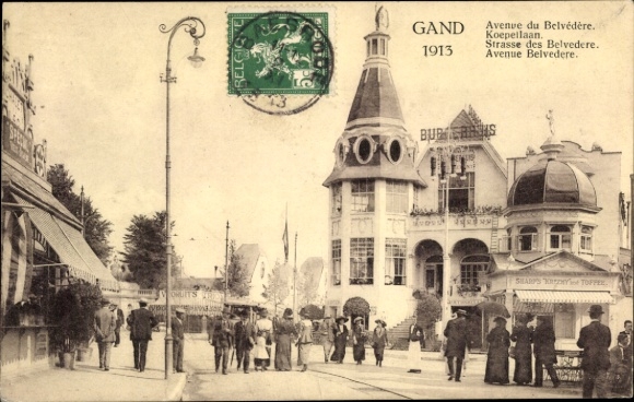 Postcard Gent Gent East Flanders, Avenue Belvedere, World Exhibition 1913