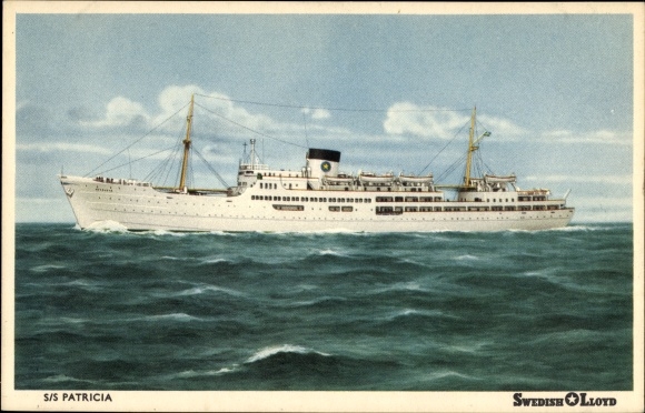 PC steamship SS Patricia, Swedish Lloyd, portside view