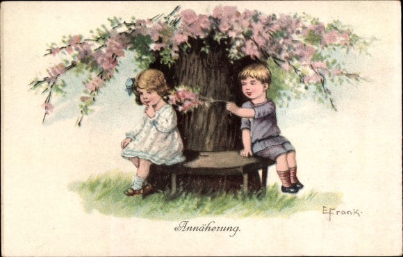 Artist Postcard Frank, Elly, approach, children