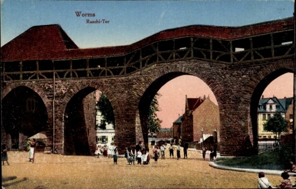 Postcard Worms am Rhein, Rashi Gate