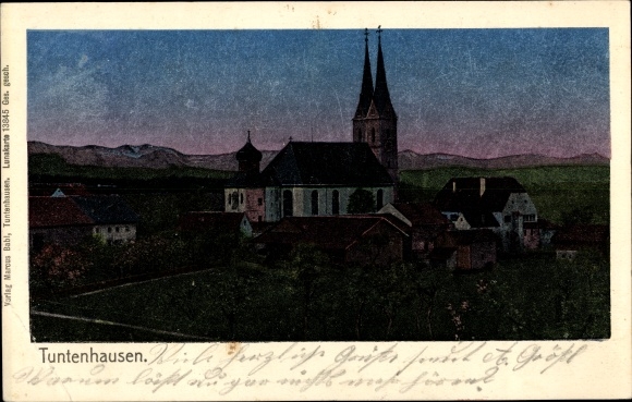 Luna Postcard Tuntenhausen in Upper Bavaria, church