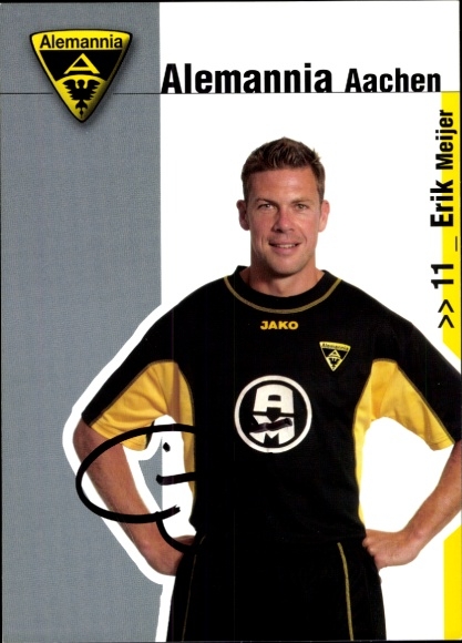 Autogrammkarte Fußballer Erik Meijer, Alemannia Aachen, Autogramm