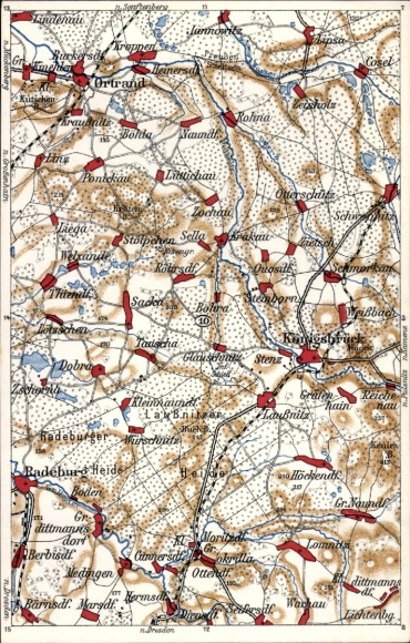 Maps Postcard Königsbrück in Upper Lusatia, Krakow Saxony, Laußnitz, Höckendorf