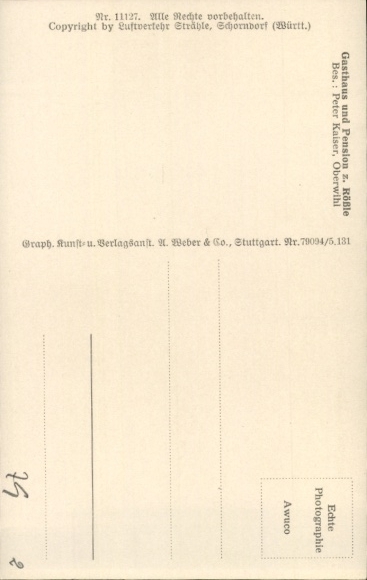 Postcard Oberwihl Görwihl in the Black Forest Baden, aerial photograph