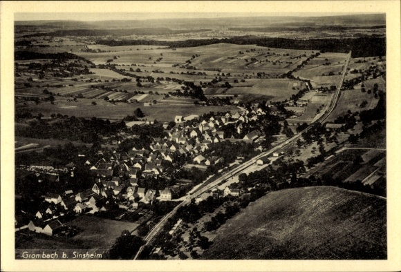 Postcard Grombach Bad Rappenau in Kraichgau Baden, aerial photograph