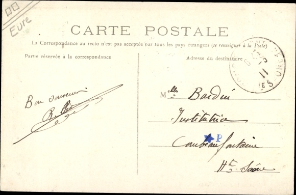 Postcard Bourgtheroulde Eure, Les Ecoles, Route de Thuit Hebert