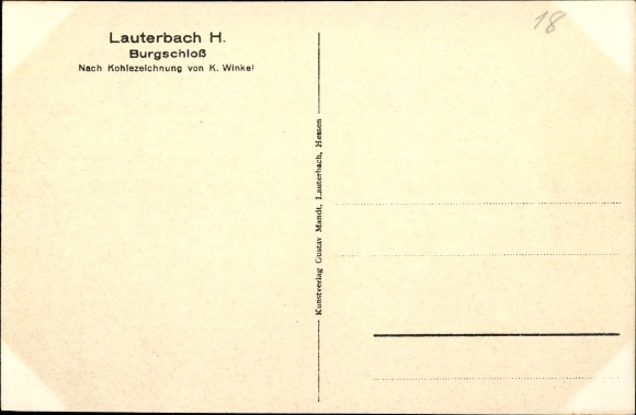 Artist PC Winkel, K., Lauterbach in Hessen, castle, fountain