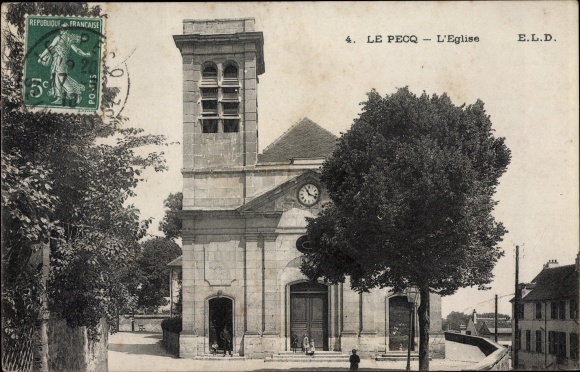 Postcard Le Pecq Yvelines, The Church