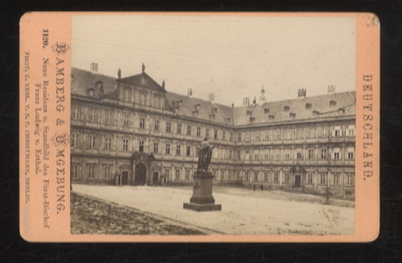 CdV Photo Bamberg in Bavaria, New Residence, Monument to Prince-Bishop Franz Ludwig von Erthal