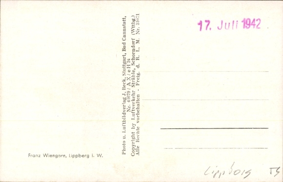 Postcard Lippborg Lippetal in Westphalia, aerial photograph
