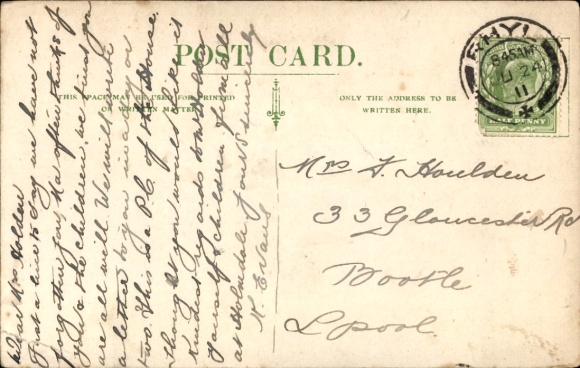 Postcard Rhyl Wales, high-rise building, 10 River Street, Holmdale