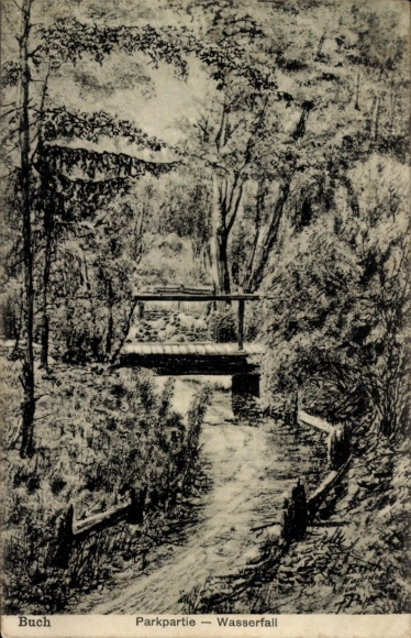 Postcard Buch Treuen im Vogtland, Park, Waterfall