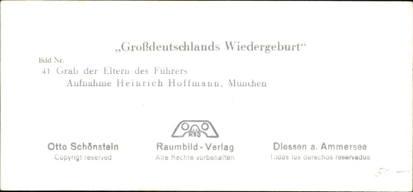 Stereo spatial image photo &quot;Greater Germany&#39;s rebirth&quot;, No. 41, Braunau am Inn, Hitler&#39;s parents&#39; grave