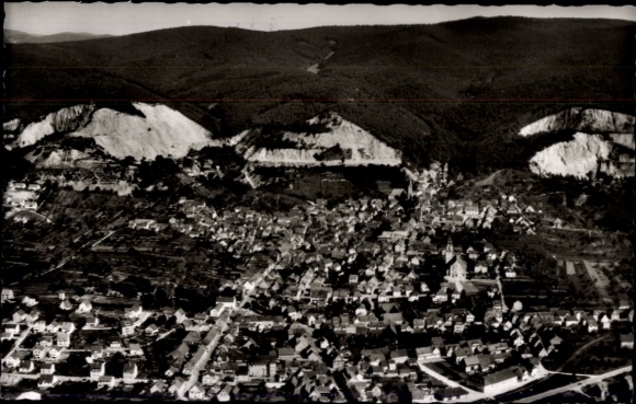 Postcard Dossenheim on the Bergstraße Baden, aerial view of Dossenheim, surrounding mountains, architecture