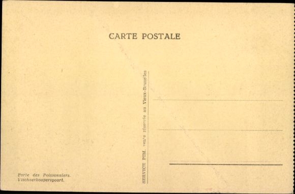 Postcard Brussels, World Exhibition, Exposition 1935, Vieux Bruxelles, view through gate