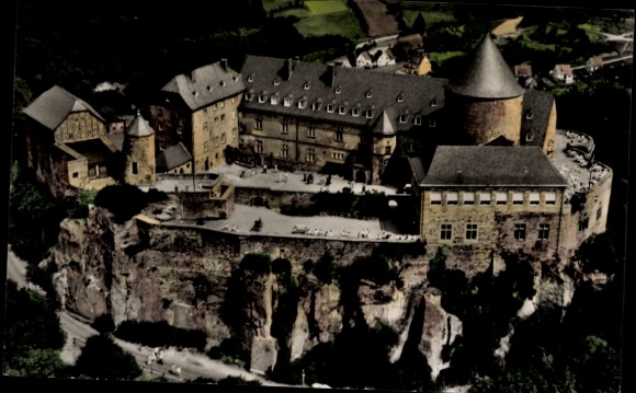 KP Waldeck am Edersee Hesja, zamek Waldeck, hotel, restauracja, kawiarnia, zdjęcie lotnicze