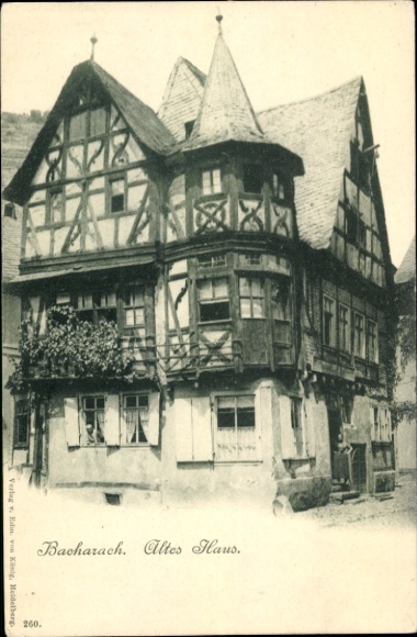 Postcard Bacharach am Rhein, old house