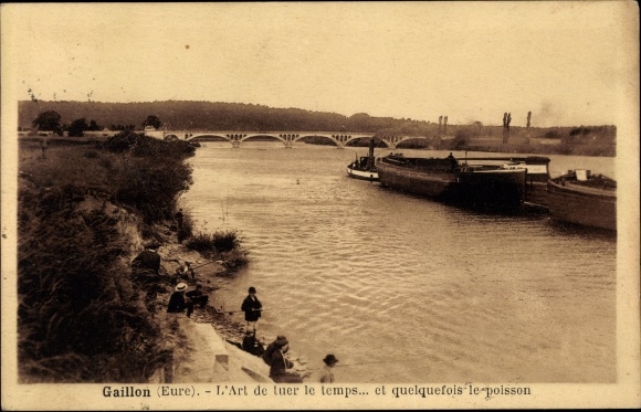 Ak Gaillon Eure, L'Art de tuer le temps, et quelquefois le poisson