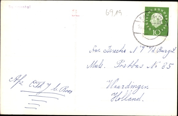 Postcard Bammental in Baden, Panorama
