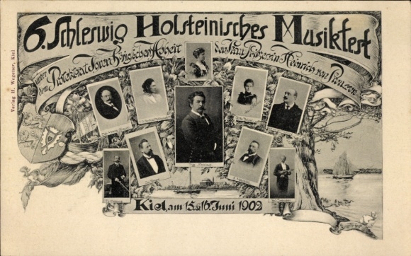 Ak Kiel, 6. Schleswig-Holsteinisches Musikfest 1902, Portraits