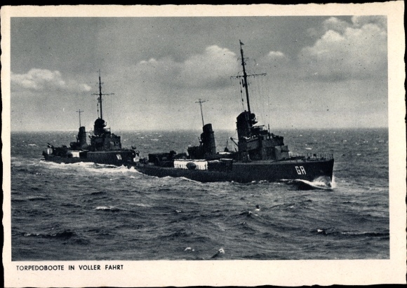 Ak Deutsche Kriegsschiffe, Torpedoboote in voller Fahrt, GR, MÖ, Kriegsmarine