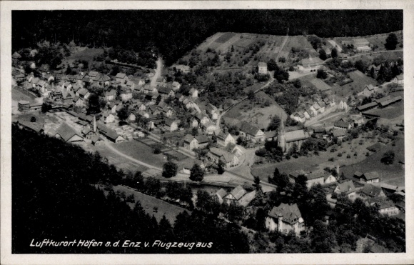 Postcard Höfen an der Enz Black Forest, aerial photograph