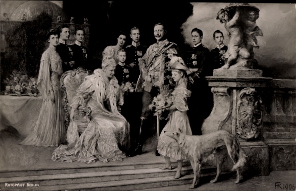 Artist Postcard Keller, Ferdinand, German Imperial House under Kaiser Wilhelm II, Greyhound